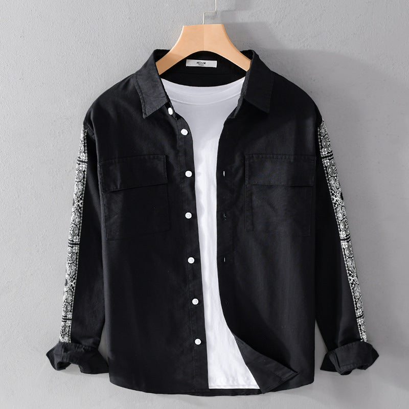 Herren Overshirt mit Bandana-Ärmeln, Brustklappen und relaxed Fit Echoarchiv
