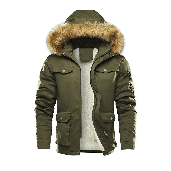 Herren isolierte Winterjacke mit abnehmbarer Kapuze und Futter Echoarchiv