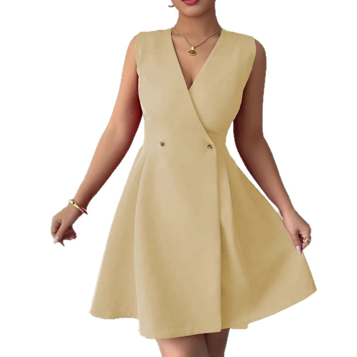 Damen Wickelkleid mit eleganter Silhouette und Knopfdetails Echo Archiv