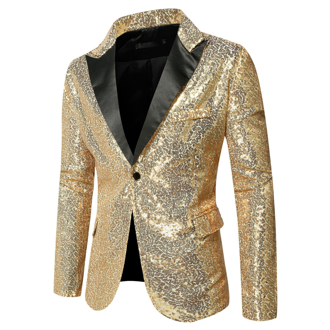 Herren extravagante Glitzer-Smokingjacke mit schwarzem Satinrevers Echoarchiv