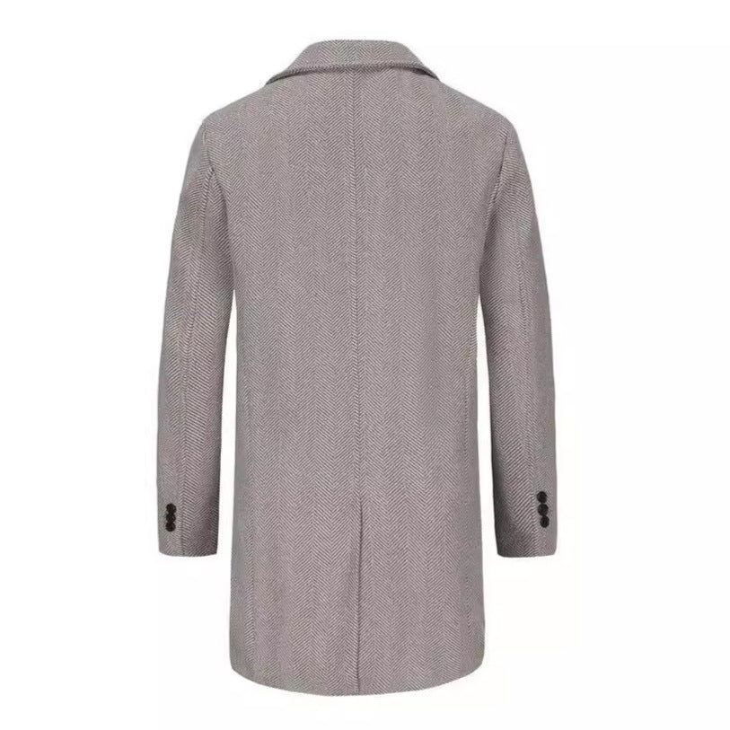 Herren zeitloser Dufflecoat mit elegantem Hahnentrittmuster Echoarchiv