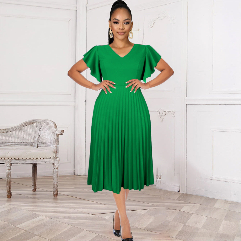 Damen Plisseekleid mit voluminösen Flügelärmeln Echo Archiv