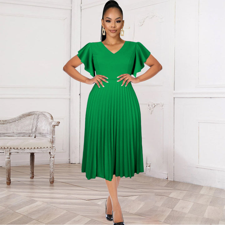 Damen Plisseekleid mit voluminösen Flügelärmeln Echo Archiv