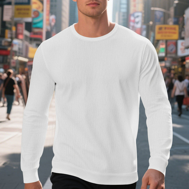 Herren komfortabler Langarmpullover aus atmungsaktivem Material und modernem Strukturdesign Echoarchiv