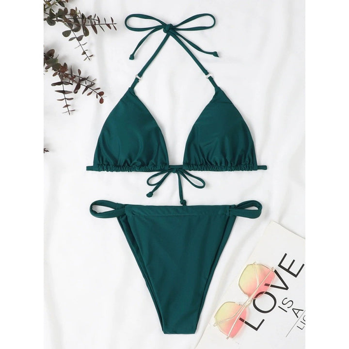 Damen Triangel-Bikini mit verstellbaren Bindebändern und elastischem Bund Echo Archiv