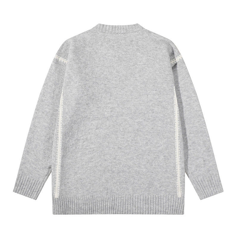 Unisex Oversize Feinstrick-Pullover mit Rundhalsausschnitt und Rippenbündchen Echoarchiv