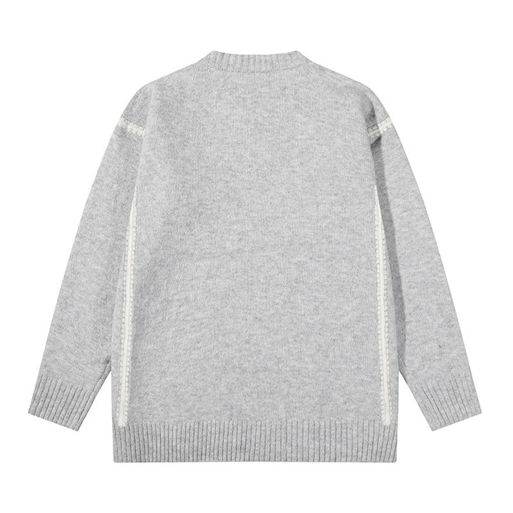 Unisex Oversize Feinstrick-Pullover mit Rundhalsausschnitt und Rippenbündchen Echoarchiv