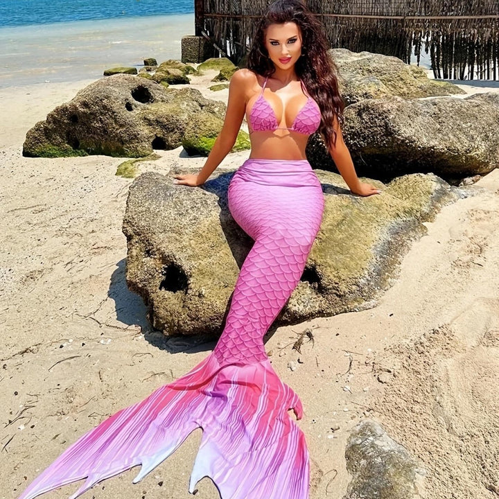 Damen Meerjungfrauen-Bikini mit schimmerndem Schwanzfisch-Muster Echo Archiv