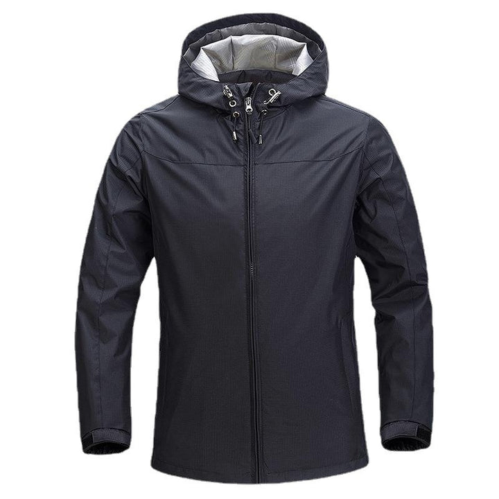 Herren leichte atmungsaktive Regen‑Softshelljacke mit verstellbarer Kapuze und verschweißten Nähten – Taviero