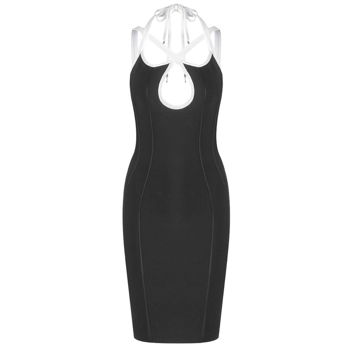 Damen figurbetontes Abendkleid mit innovativem Rückenausschnitt und raffinierten Trägerdetails Echo Archiv
