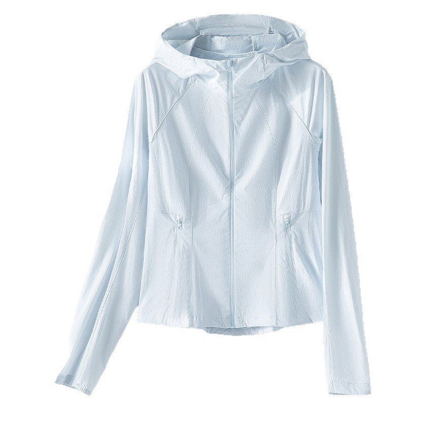 Damen Ultraleichte atmungsaktive Kapuzenjacke mit Raglanärmeln und Reißverschlusstaschen Echoarchiv