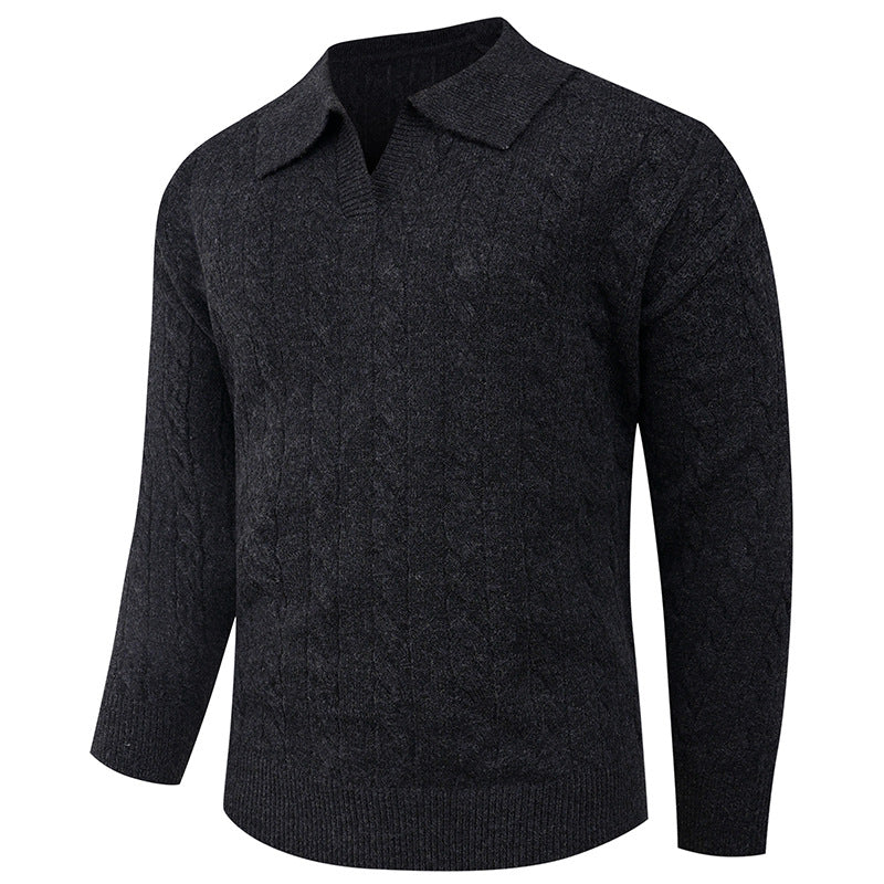 Herren eleganter Strickpullover mit modernem Zopfmuster Echoarchiv