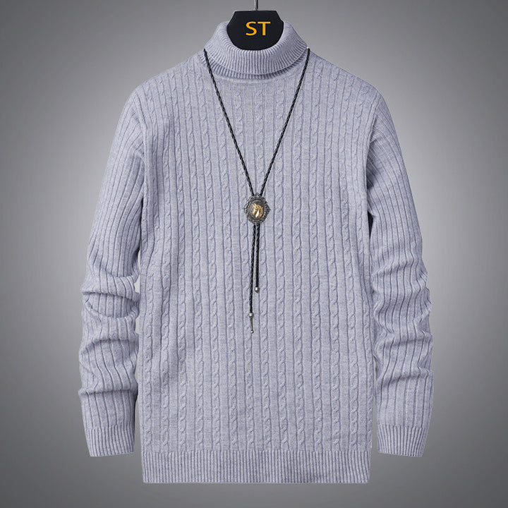 Herren Rollkragenpullover mit strukturiertem Zopfmuster Echoarchiv