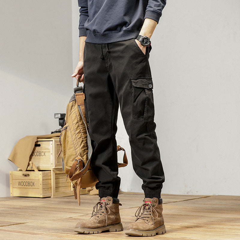 Herren Robust-Canvas Cargo-Jogger mit elastischem Kordelbund, aufgesetzten Utility-Taschen und gerippten Bündchen Echo Archiv