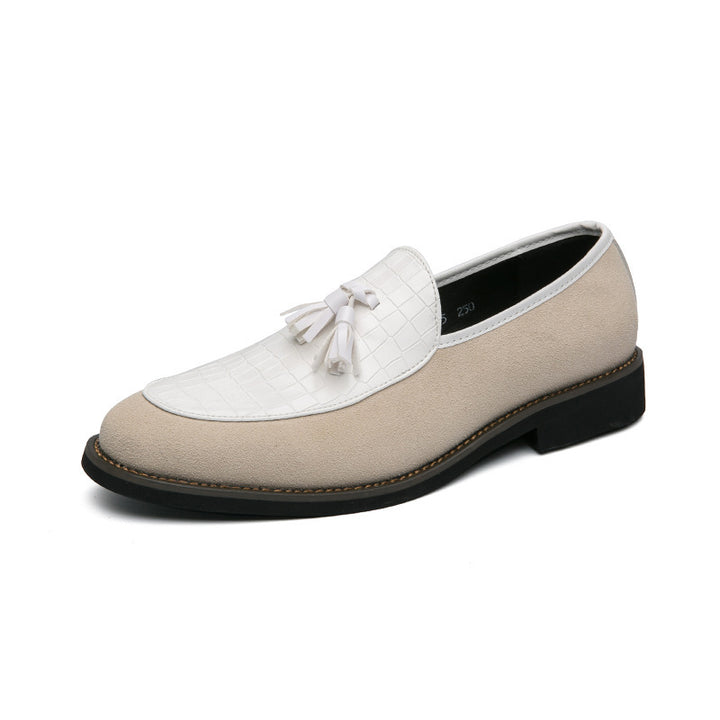 Herren eleganter Quasten-Loafer mit kroko-geprägtem Lederblatt und weichem Veloursaußenmaterial Echo Archiv