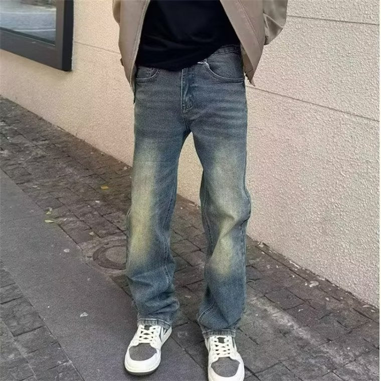 Herren High-Waist Jeans im Used-Look mit lässiger Passform Echoarchiv