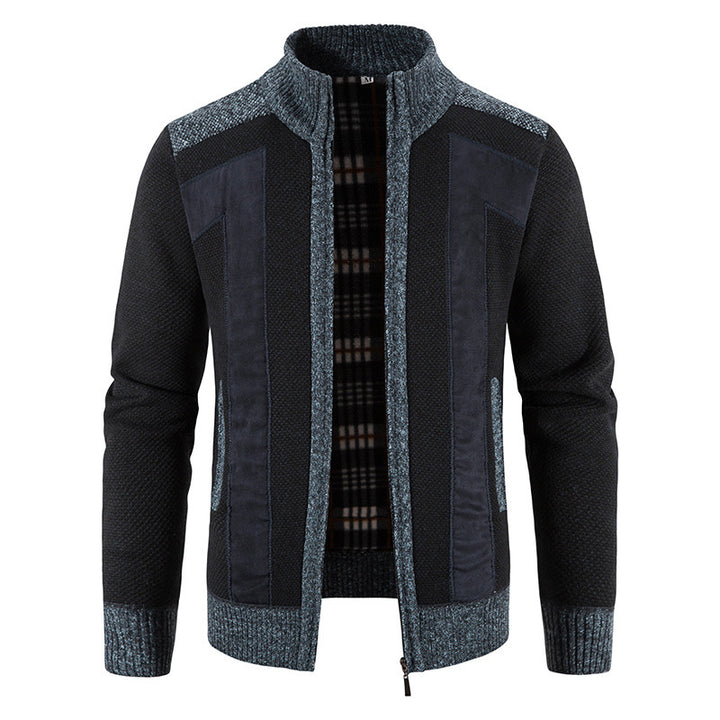Herren modische Strickjacke mit einzigartigem Schnitt und verstecktem Reißverschluss Echoarchiv