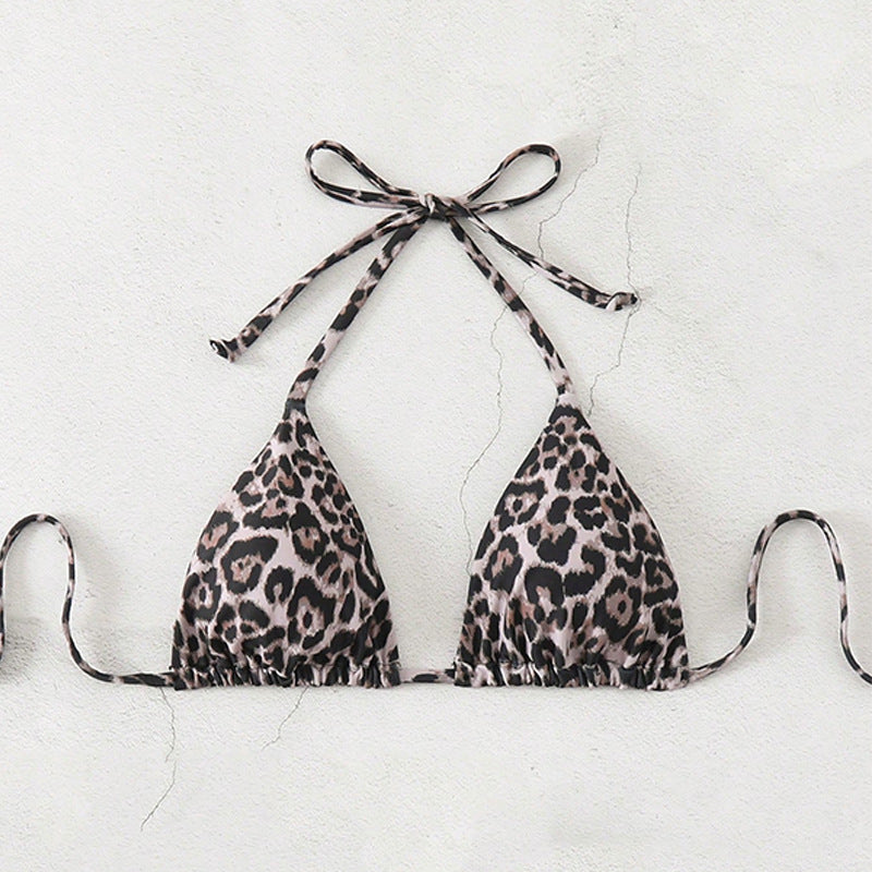 Damen Triangel-Bikini mit tierischem Muster und verstellbaren Bindebändern Echo Archiv