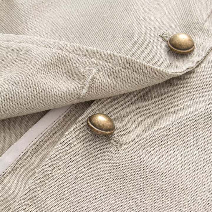 Damen Taillierter Stehkragen-Blazer mit dekorativen Metallknöpfen Echoarchiv