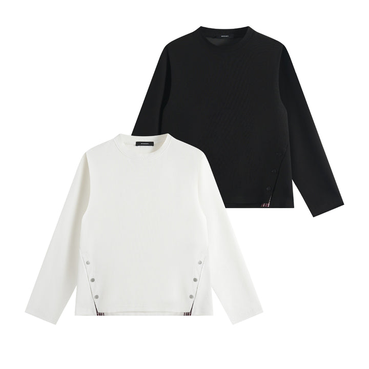 Unisex Oversize-Sweatshirt mit seitlichen Druckknopfleisten und Rundhals Echoarchiv