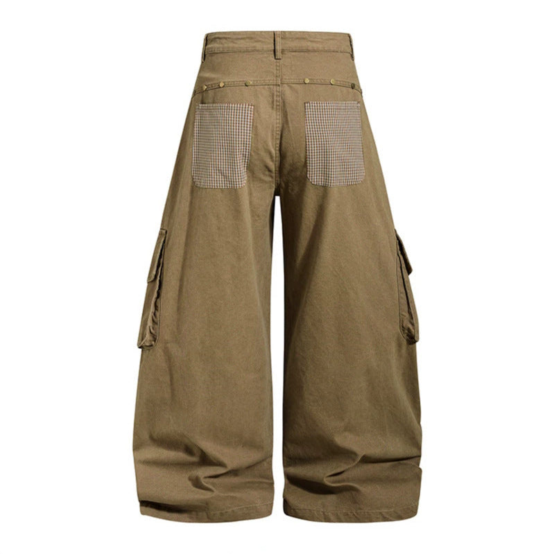 Damen weite Cargo-Culottehose mit Stern-Applikationen und Multi-Taschen Echoarchiv