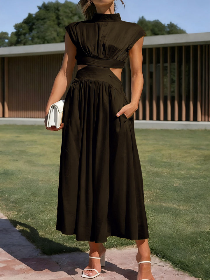 Damen Maxikleid mit elegantem Wickeldesign und raffiniertem Cut-Out Echo Archiv