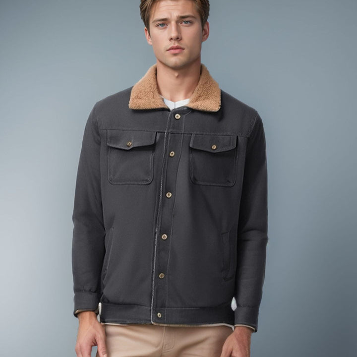 Herren robuste Canvasjacke mit Teddy-Kragen Echoarchiv