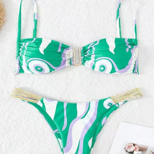 Damen Triangel-Bikini mit elegantem Raffungseffekt und modischen Akzenten Echo Archiv