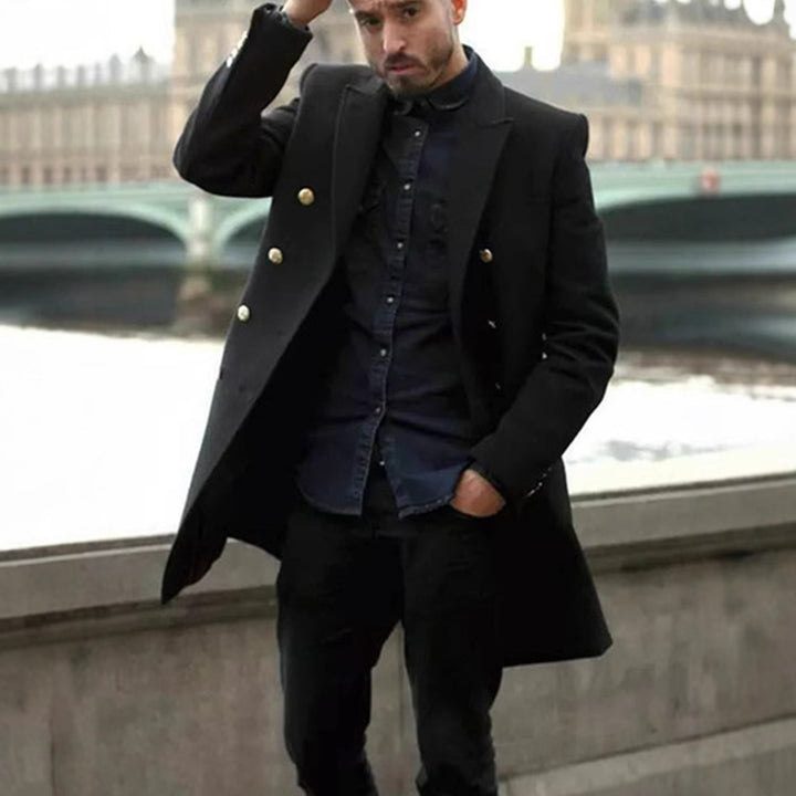Herren eleganter Doppelreihiger Mantel Echoarchiv