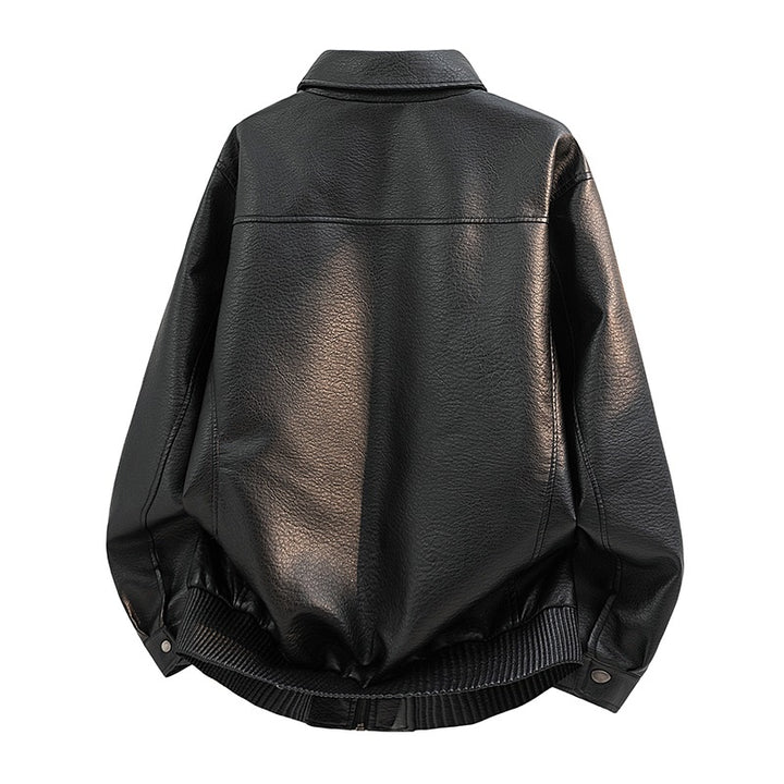 Herren Elegante Kunstleder-Bomberjacke Echo Archiv
