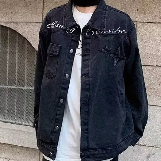 Herren lässige Denim-Überjacke mit kreativen Details Echoarchiv