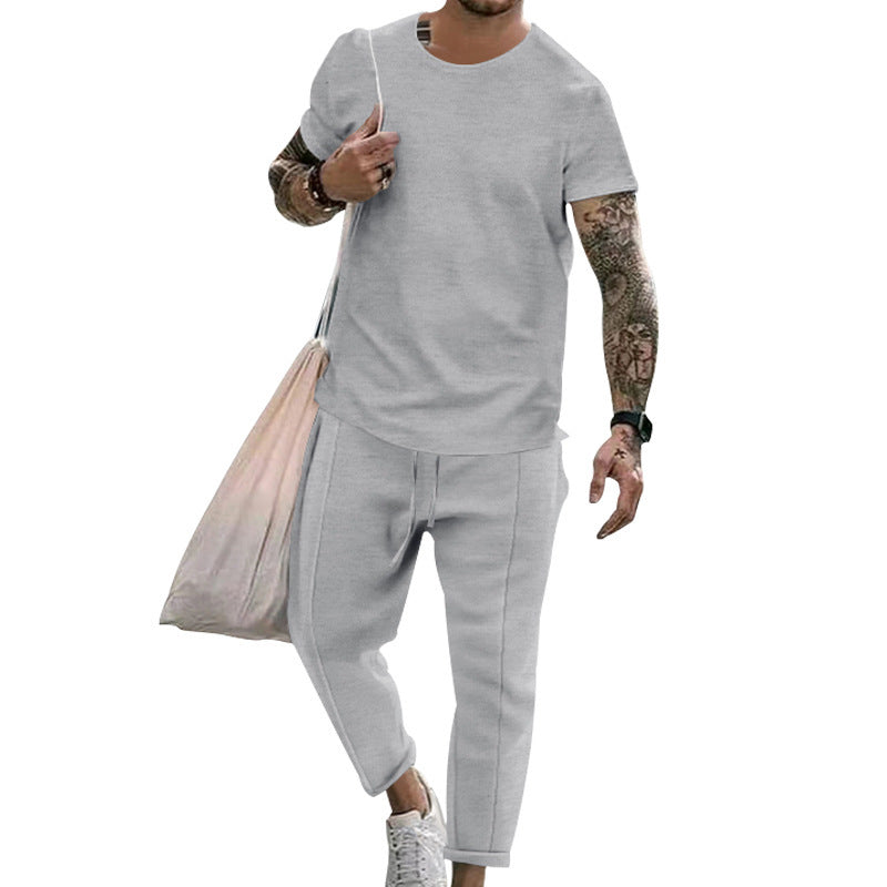 Herren Freizeit T-Shirt und Sweatpants Set mit modernem Schnitt Echoarchiv