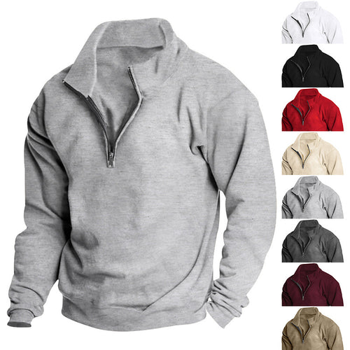 Herren Stehkragen Sweatshirt mit halbem Reißverschluss Echoarchiv