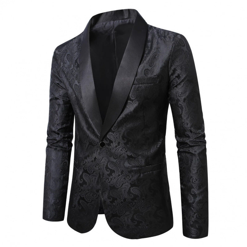 Herren eleganter Smoking-Blazer mit paisley Muster Echoarchiv