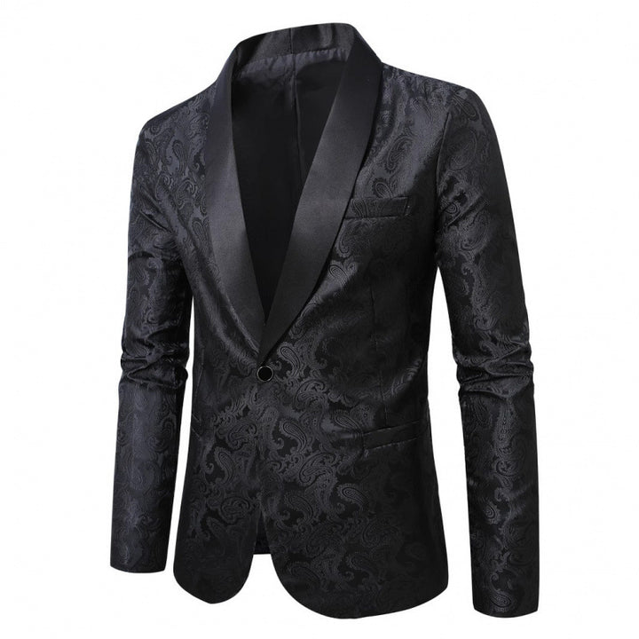 Herren eleganter Smoking-Blazer mit paisley Muster Echoarchiv