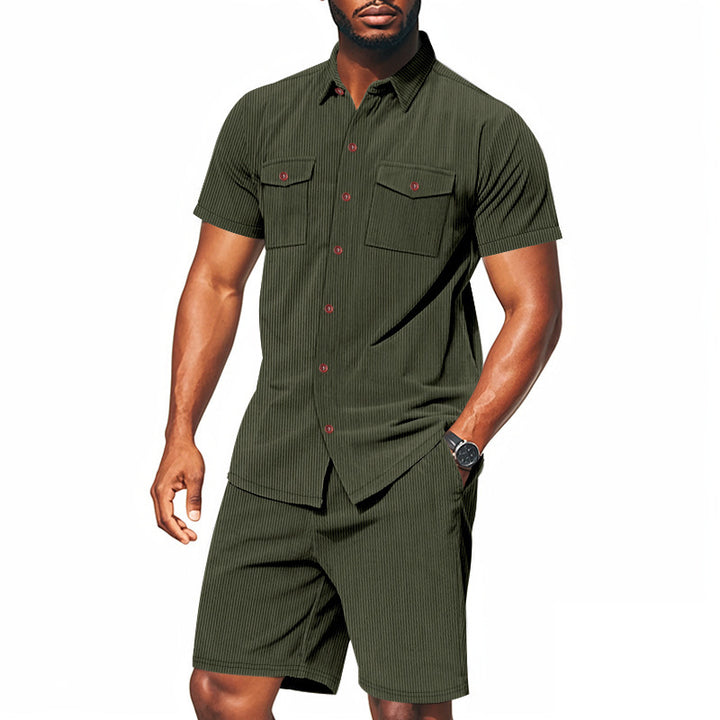Herren Kurzarmhemd und Shorts Set Echoarchiv