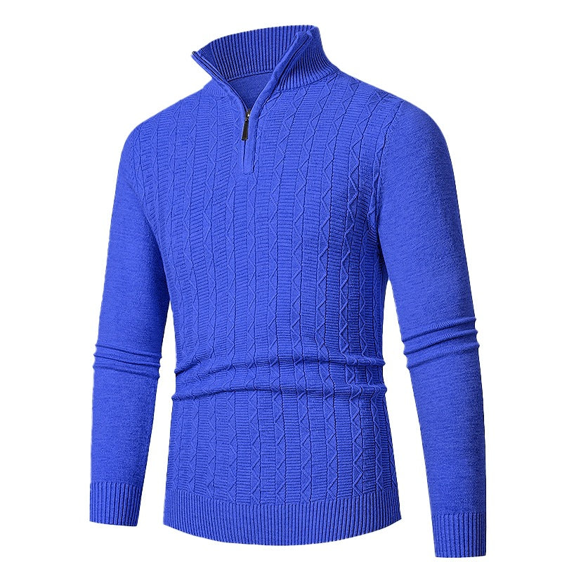 Herren modischer Strickpullover mit hochschließendem Reißverschluss und strukturiertem Design Echoarchiv