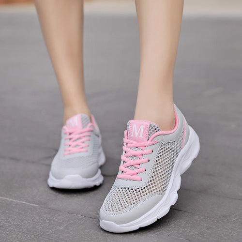 Damen nan leichte Netz-Sneaker mit belüftetem Obermaterial und stoßdämpfender Wellenlaufsohle Echo Archiv