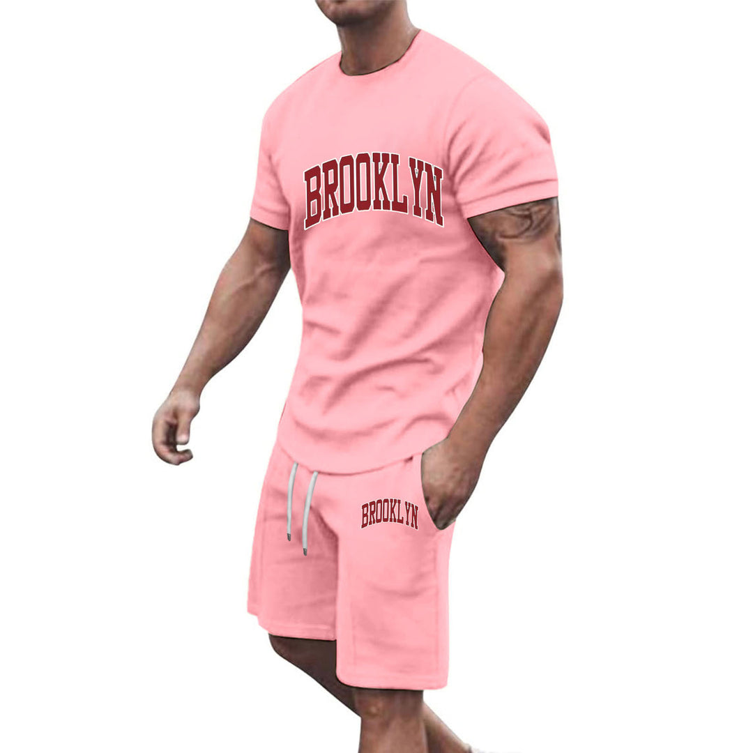 Herren Sportliche Baumwoll-Kurzarm-Pullover und Shorts Set Echoarchiv