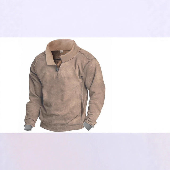 Herren Fleece-Pullover mit einem hochschließenden Kragen und praktischen Seitentaschen Echoarchiv