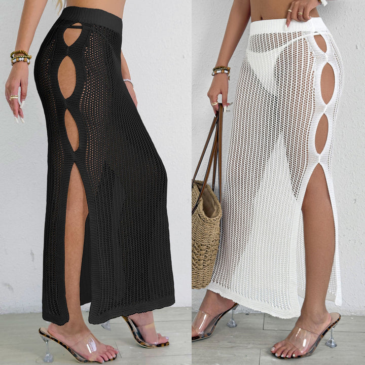Damen transparenter Strandrock mit seitlichen Schlitzen Echo Archiv