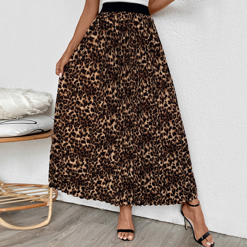 Damen Maxi-Rock mit Leoprint und elastischem Bund Echo Archiv