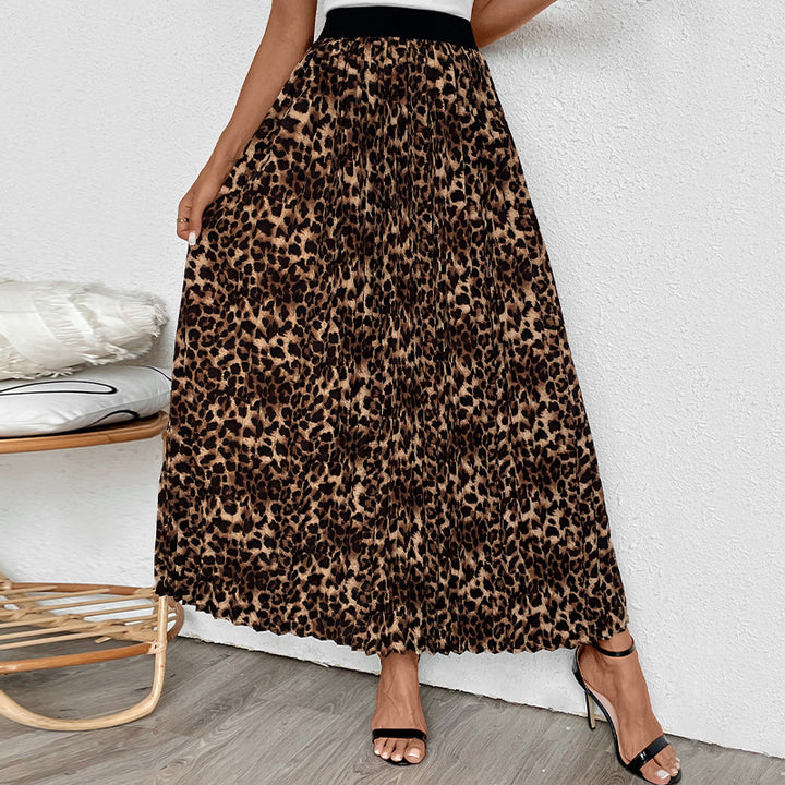 Damen Maxi-Rock mit Leoprint und elastischem Bund Echo Archiv