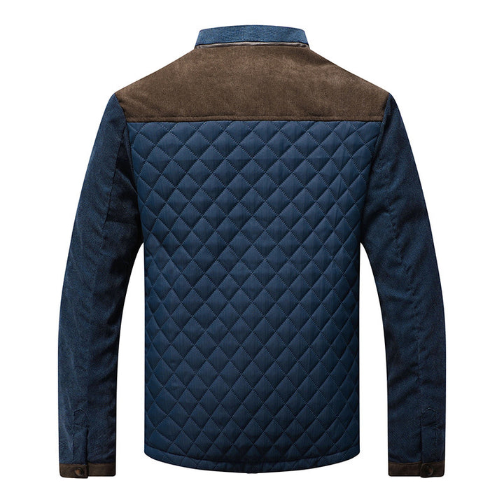 Herren Gepolsterte Rauten‑Steppjacke mit Stehkragen und Kontrastbesatz Echoarchiv