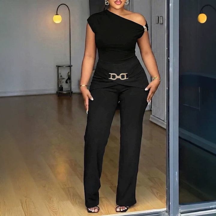 Damen Elegantes One-Shoulder Jumpsuit Echo Archiv