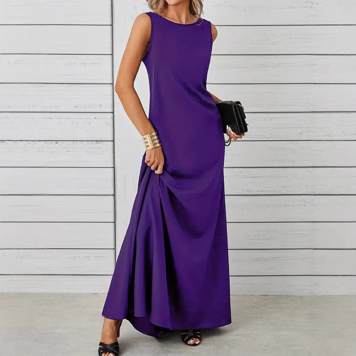 Damen elegantes Maxikleid mit schwingendem Saum und klassischem Schnitt Echo Archiv
