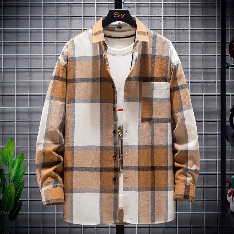 Herren nan karierte Flanell-Hemdjacke im Oversize-Schnitt mit aufgesetzter Brusttasche Echo Archiv