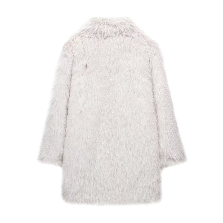 Damen Faux-Fur-Mantel mit Oversize-Schalkragen und langem, taillenfreiem Schnitt Echo Archiv