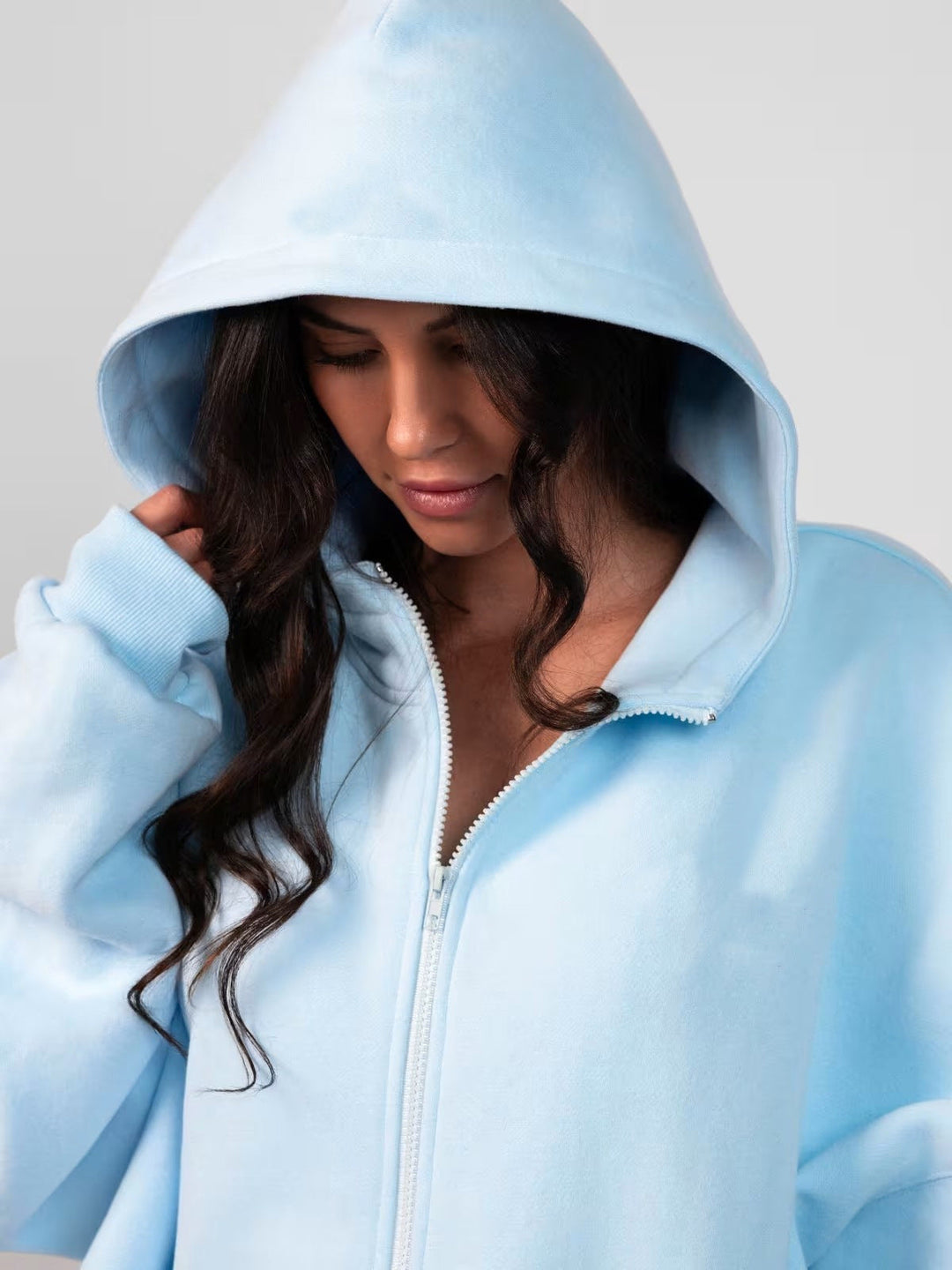 Damen Oversized Kapuzenjacke mit gemütlicher Passform und tiefen Taschen Echoarchiv