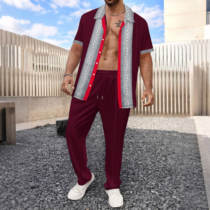Herren Freizeit Set mit Kurzarmhemd und bequemer Hose Echoarchiv